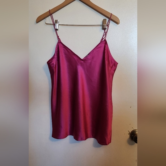 PAIGE Magenta Satin Camisole - Picture 1 of 5